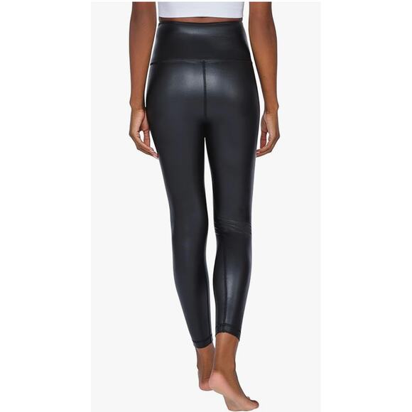 90 Degree Reflex Super High Waist Faux Leather Fleece Lined Leggings Small Black - Picture 3 of 10